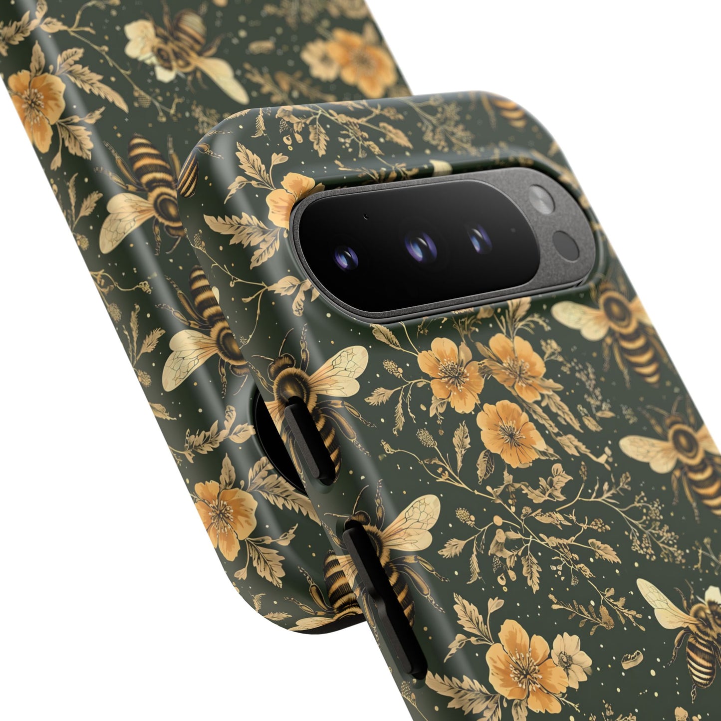 Nature-Inspired Phone Case, Tough Cases for Nature Lovers, Floral Bee Design, Eco-Friendly Gift, Summer Vibes, Trendy Phone Accessory,