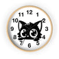 Cute Cat Wall Clock, Adorable Timepiece for Cat Lovers, Black Cat Decor for Home, Kawaii Wall Art, Gift for Cat Enthusiasts