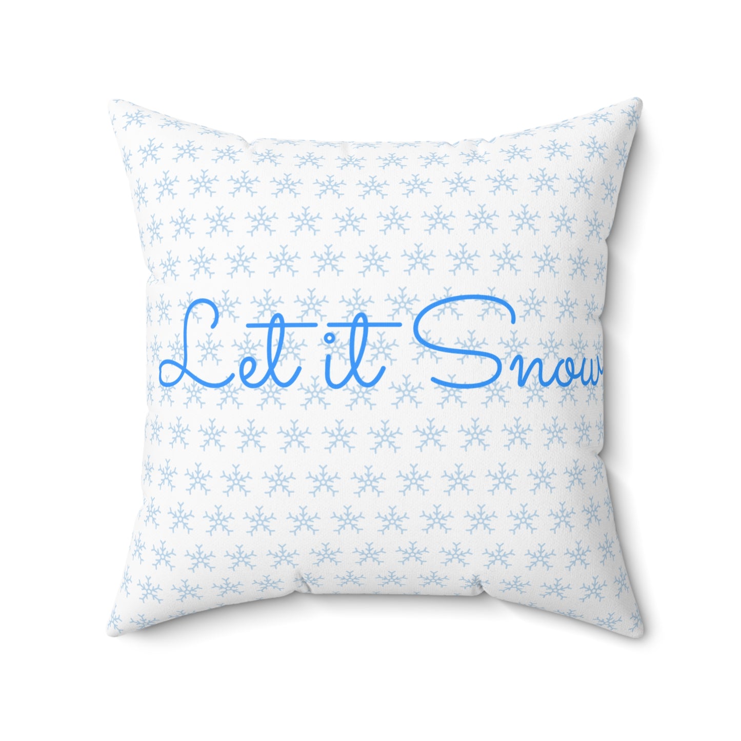 Winter Wonderland Square Pillow - Cozy Home Decor, Holiday Accent, Gift for Snow Lovers, 'Let it Snow' Cushion, Winter Greetings