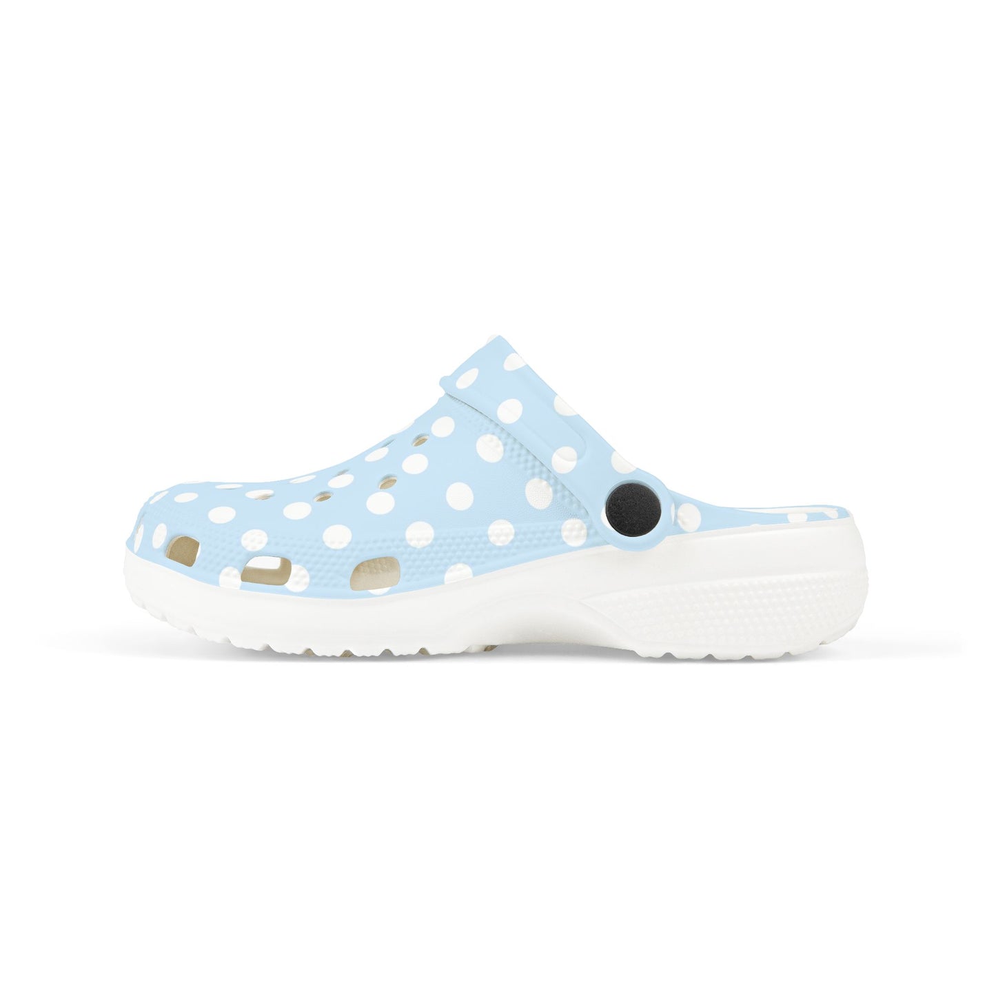Kids Polka Dot EVA Foam Clogs — Light Blue Slip‑On Casual Shoes