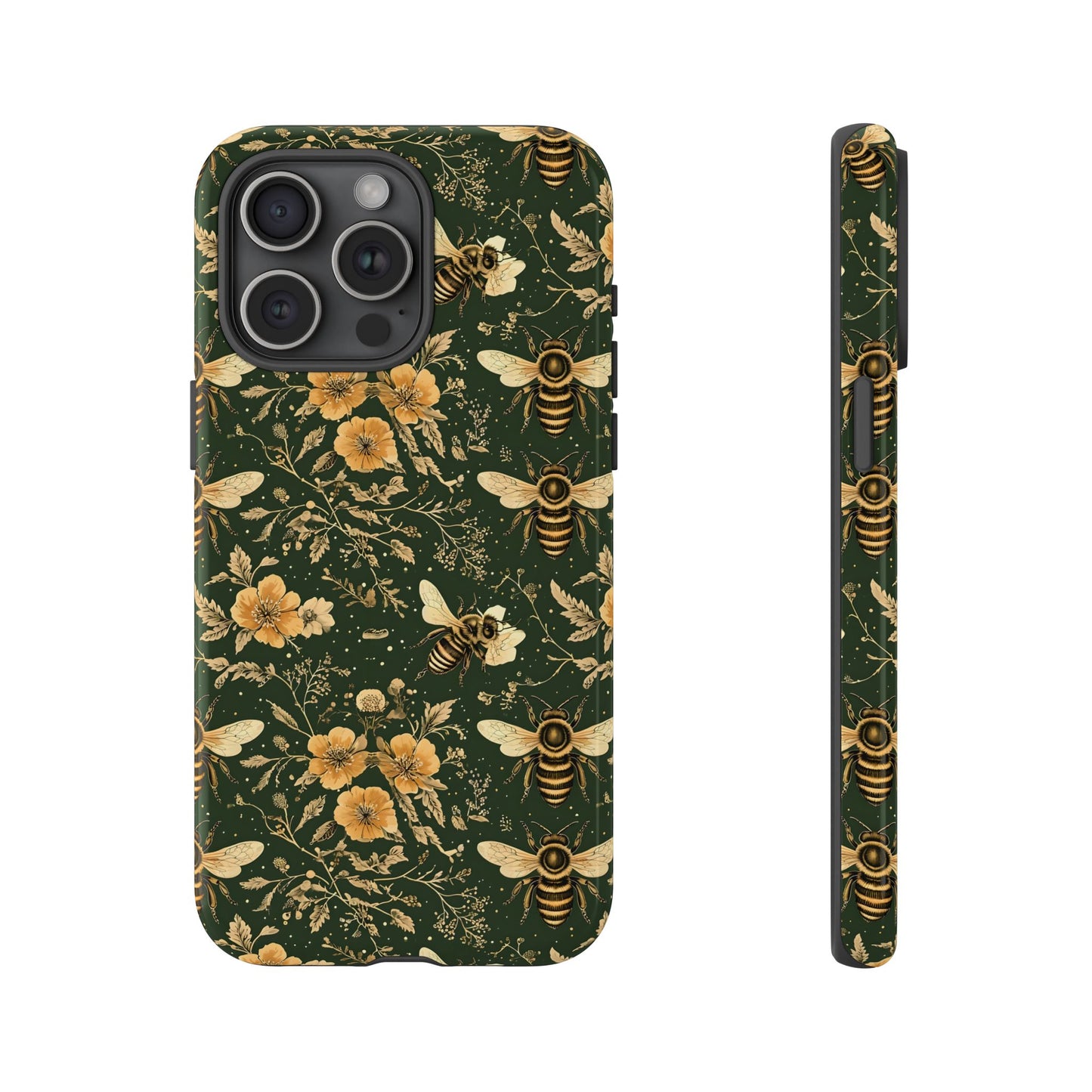 Nature-Inspired Phone Case, Tough Cases for Nature Lovers, Floral Bee Design, Eco-Friendly Gift, Summer Vibes, Trendy Phone Accessory,