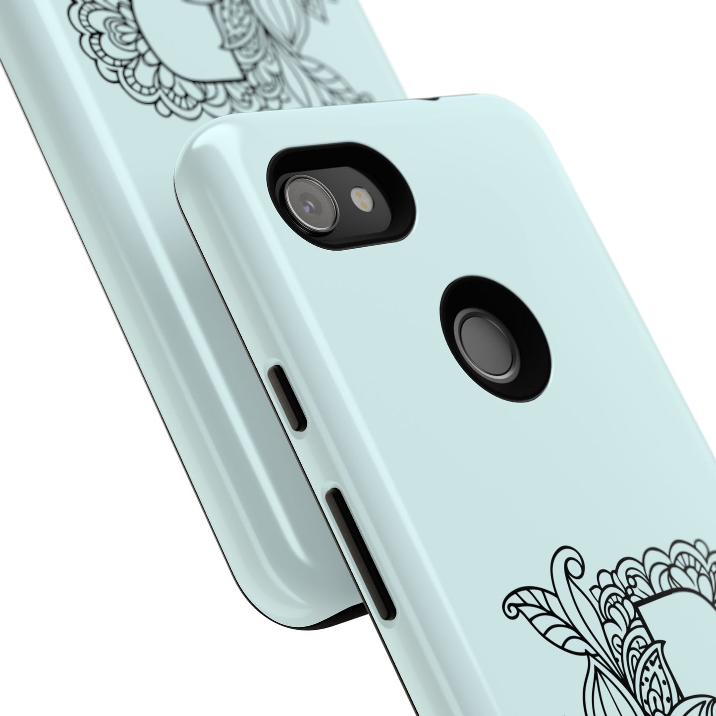 Personalized Tough Phone Case- Letter B, Floral Monogram Cell Phone Cover, Custom Protective Case, Unique Gift, Birthday, Graduation