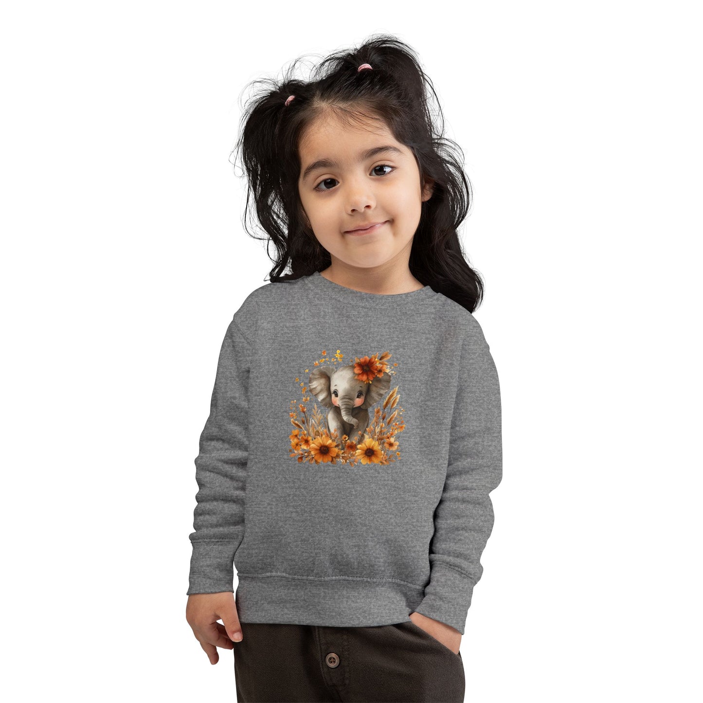 Adorable Elephant Toddler Sweatshirt - Cute Kids Apparel, Gift for Birthday, Baby Shower, Fall Fashion, Cozy Everyday Wear