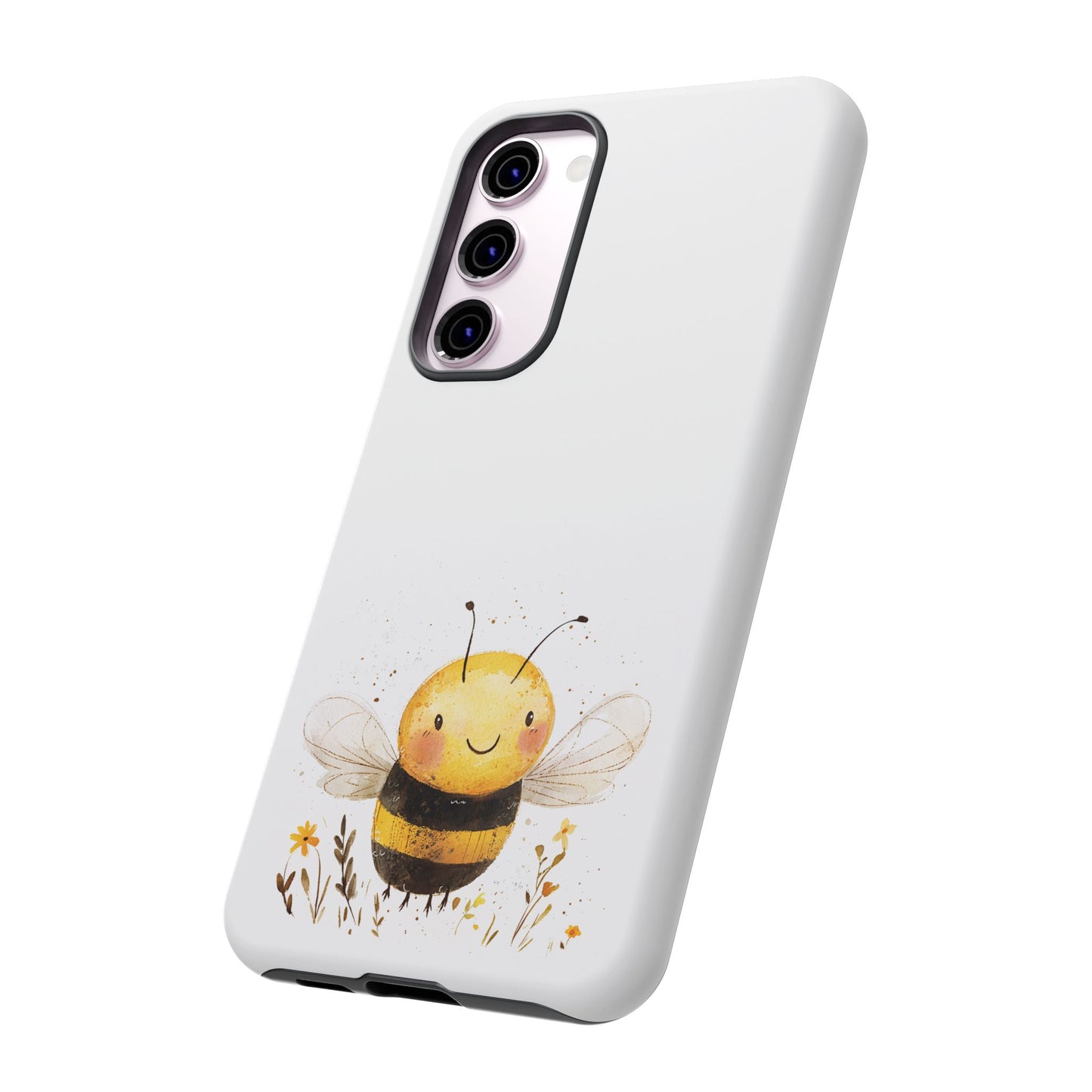 Bee Phone Case, Cute Bee Design, Tough Phone Cover, Gift for Nature Lovers, Floral Bee Mobile Case, Bee-themed Accessory