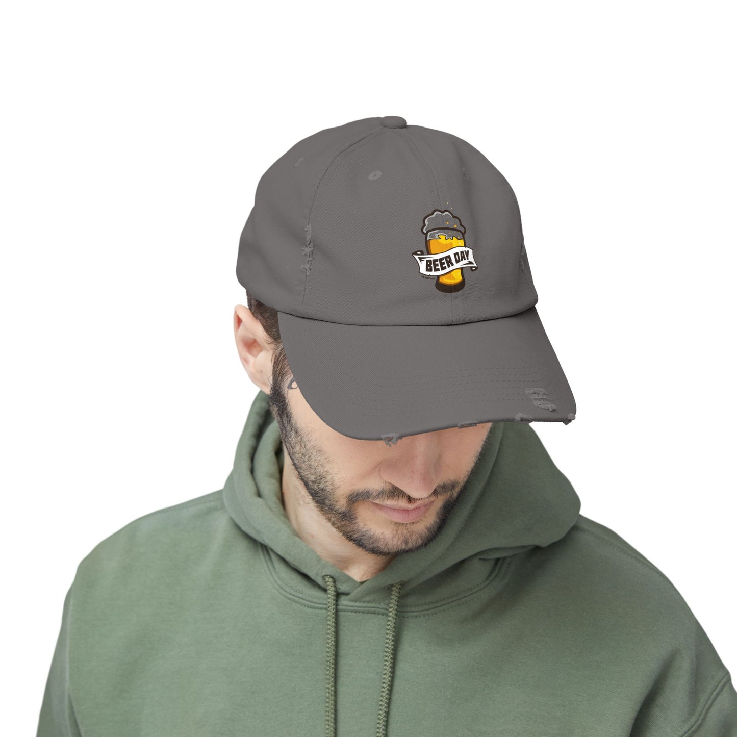 Beer Day Unisex Distressed Cap, Relaxed Fit Hat, Gift for Beer Lovers, Casual Fashion, Fun Party Accessory, Craft Beer Celebration