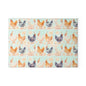 Chicken Pattern Glass Cutting Board — Watercolor Farmhouse Kitchen Decor