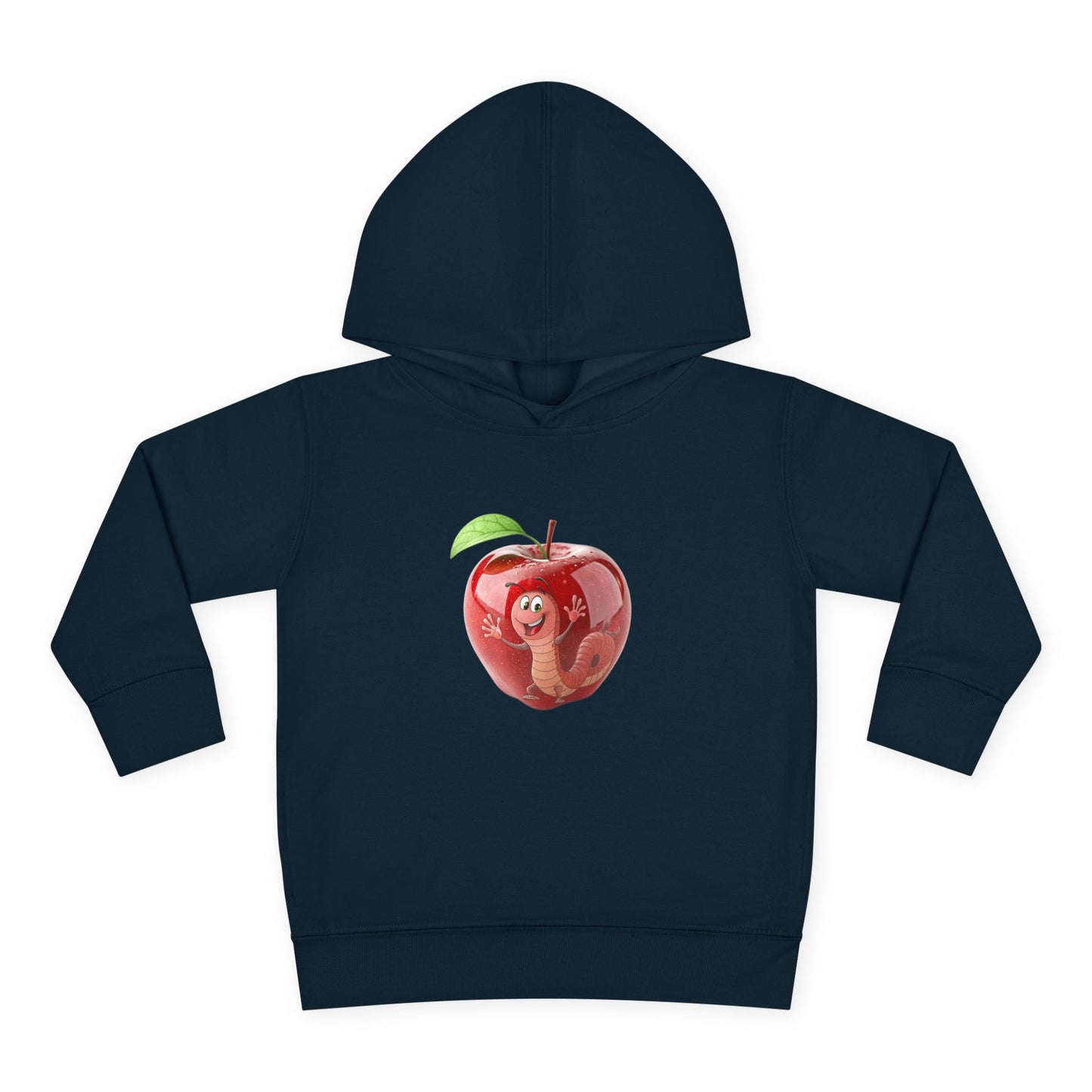 Cute Apple Toddler Pullover Fleece Hoodie - Cozy, Fun, Playful Kidswear, Perfect Gift for Birthdays, Play Dates, or Fall Outings