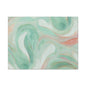 Abstract Green Marble Canvas Print — Teal & Coral Swirl Wall Art