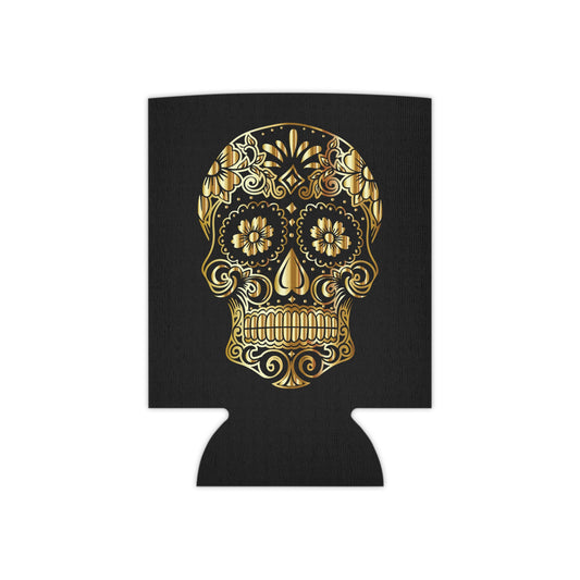 Gorgeous Day of the Dead Skull Can Cooler, Day of the Dead Decor, Beer Sleeve, Fiesta Accessory, Halloween Party Drink Holder