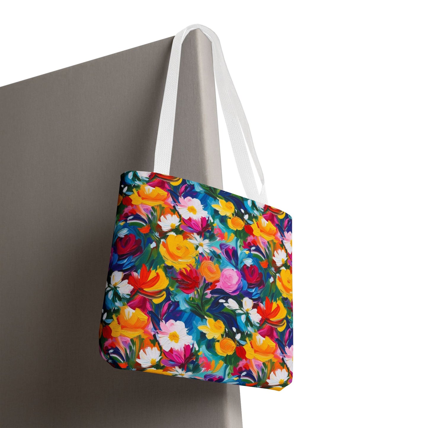 Colorful Floral Tote Bag — Vibrant All-Over Print Shopper