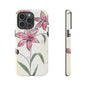 Floral Phone Case with Elegant Pink Lilies, Cute Floral Accessories, Phone Protection, Gift for Her, Stylish Cell Phone Cover