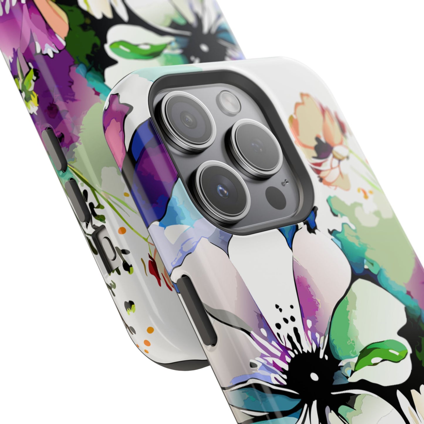 Floral Watercolor Magnetic Phone Case — Impact‑Resistant Protective Cover
