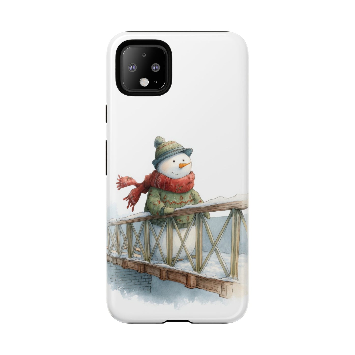 Snowman Phone Case – Winter Holiday Gift, Cute Snowman Design, Winter Accessories, Protective Phone Case, Unique Christmas Present