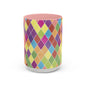 Colorful Diamond Pattern Coffee Mug, Coffee Lover Gift, Bright Kitchen Decor, Artistic Mug, Vibrant Drinkware