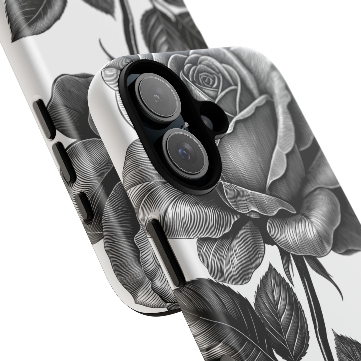 Elegant Floral Phone Case - Tough Cases, Black Rose Design, Floral Phone Cover, Stylish Phone Accessory, Gift for Her, Mother's Day