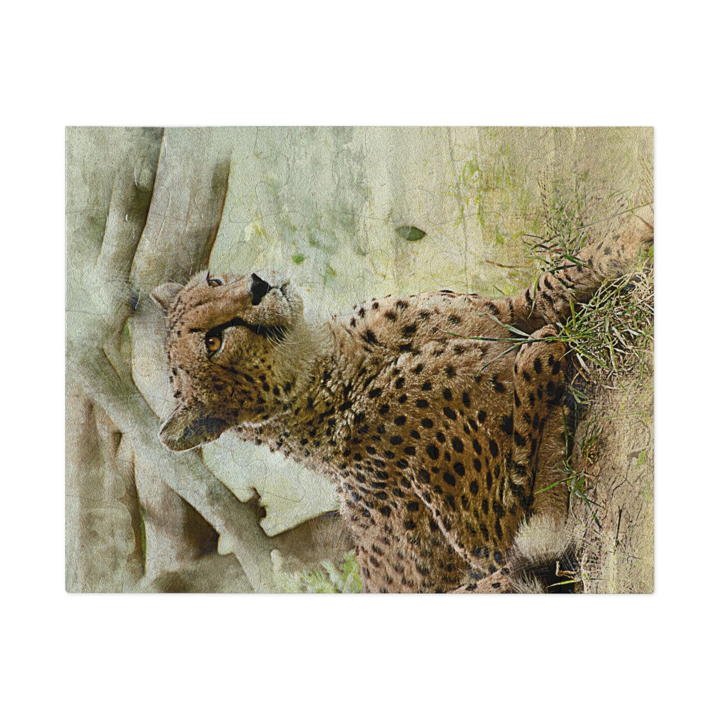 Wildlife Jigsaw Puzzle with Tin, Cheetah Puzzle Game, Family Fun Activity, Perfect Gift for Nature Lovers, Home Decor Puzzle
