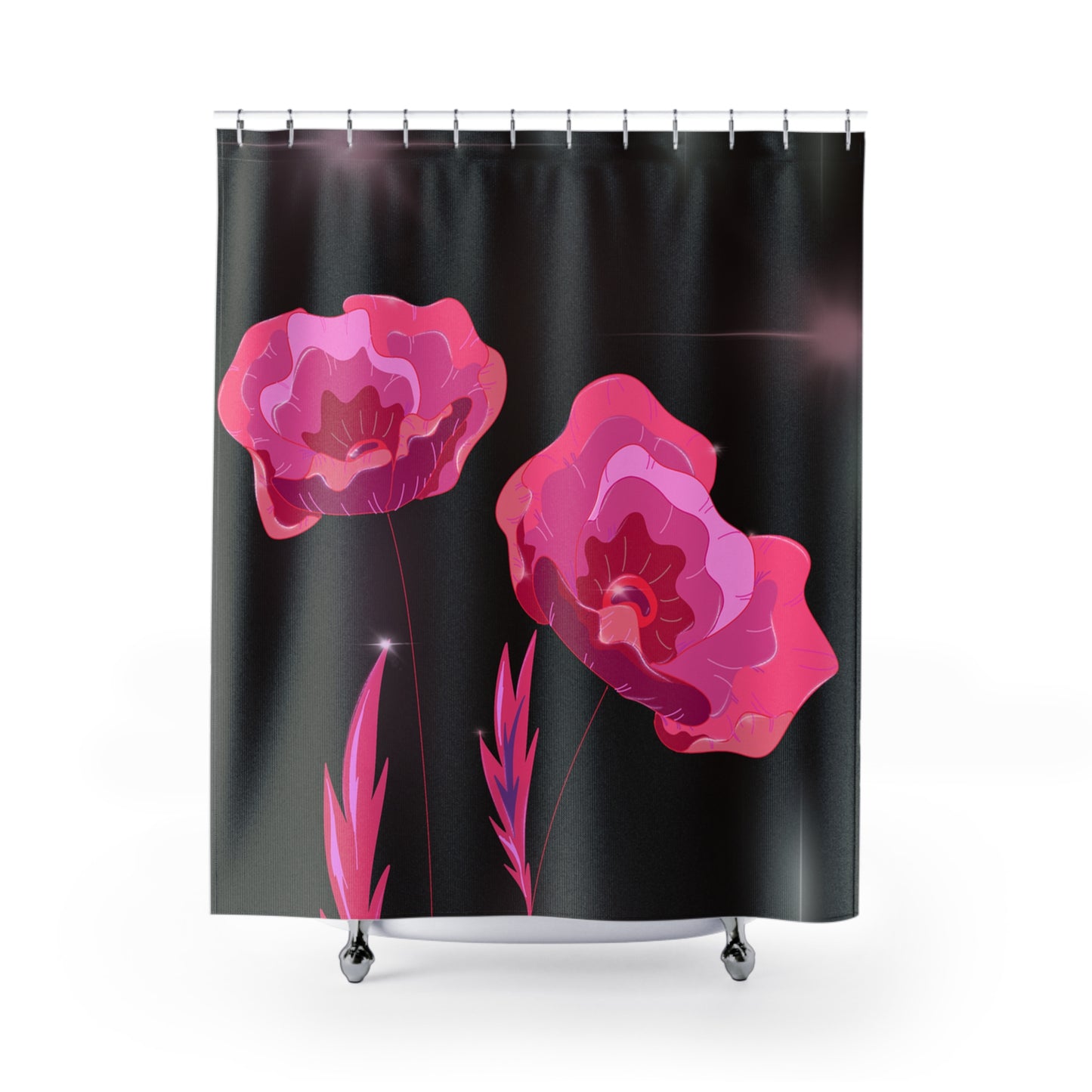 Floral Elegance Shower Curtain - Vibrant Pink Flower Design, Bathroom Decor, Gift for Her, Bathroom Accessories, Floral Home Decor