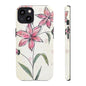 Floral Phone Case with Elegant Pink Lilies, Cute Floral Accessories, Phone Protection, Gift for Her, Stylish Cell Phone Cover