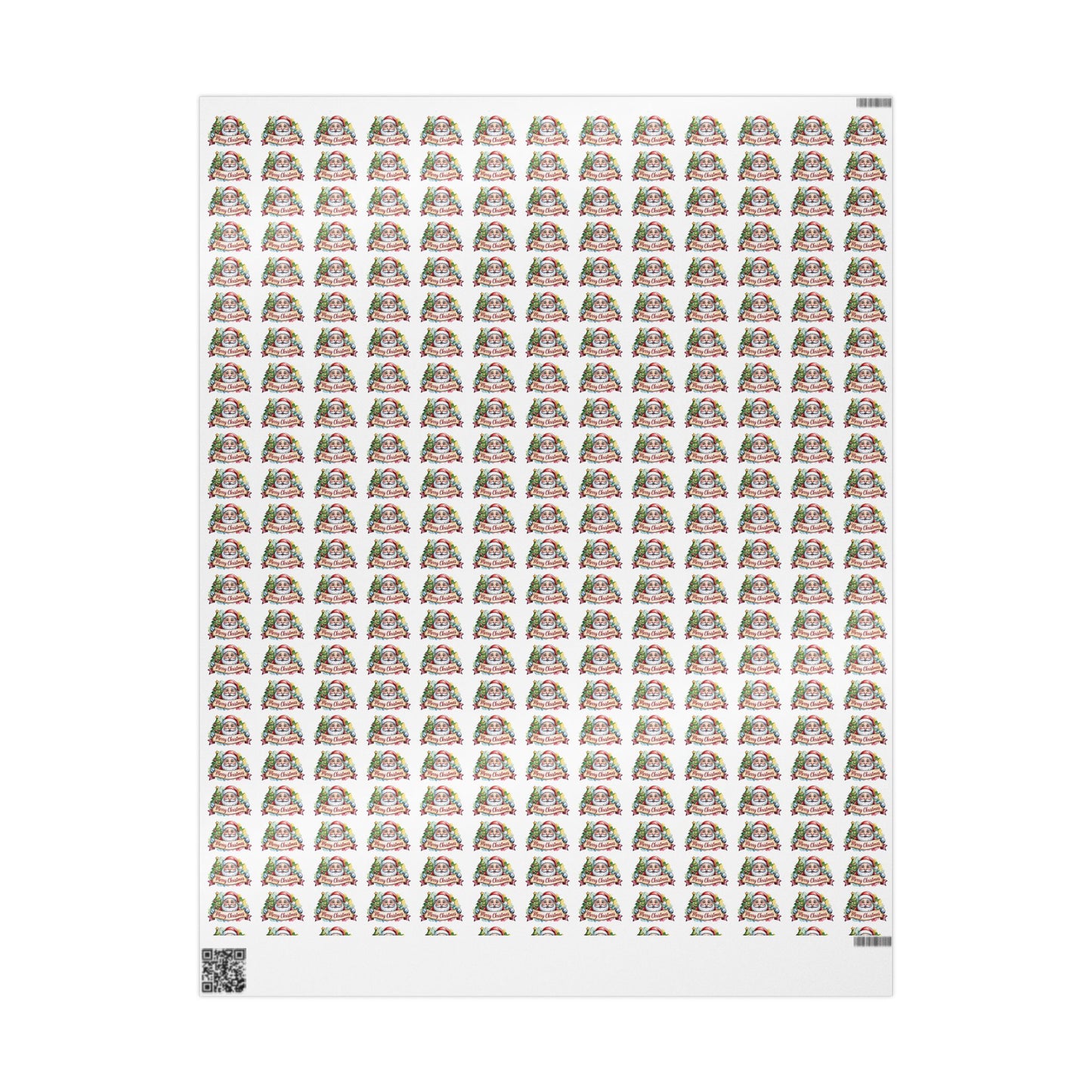 Holiday Santa Emblem Wrapping Paper Roll