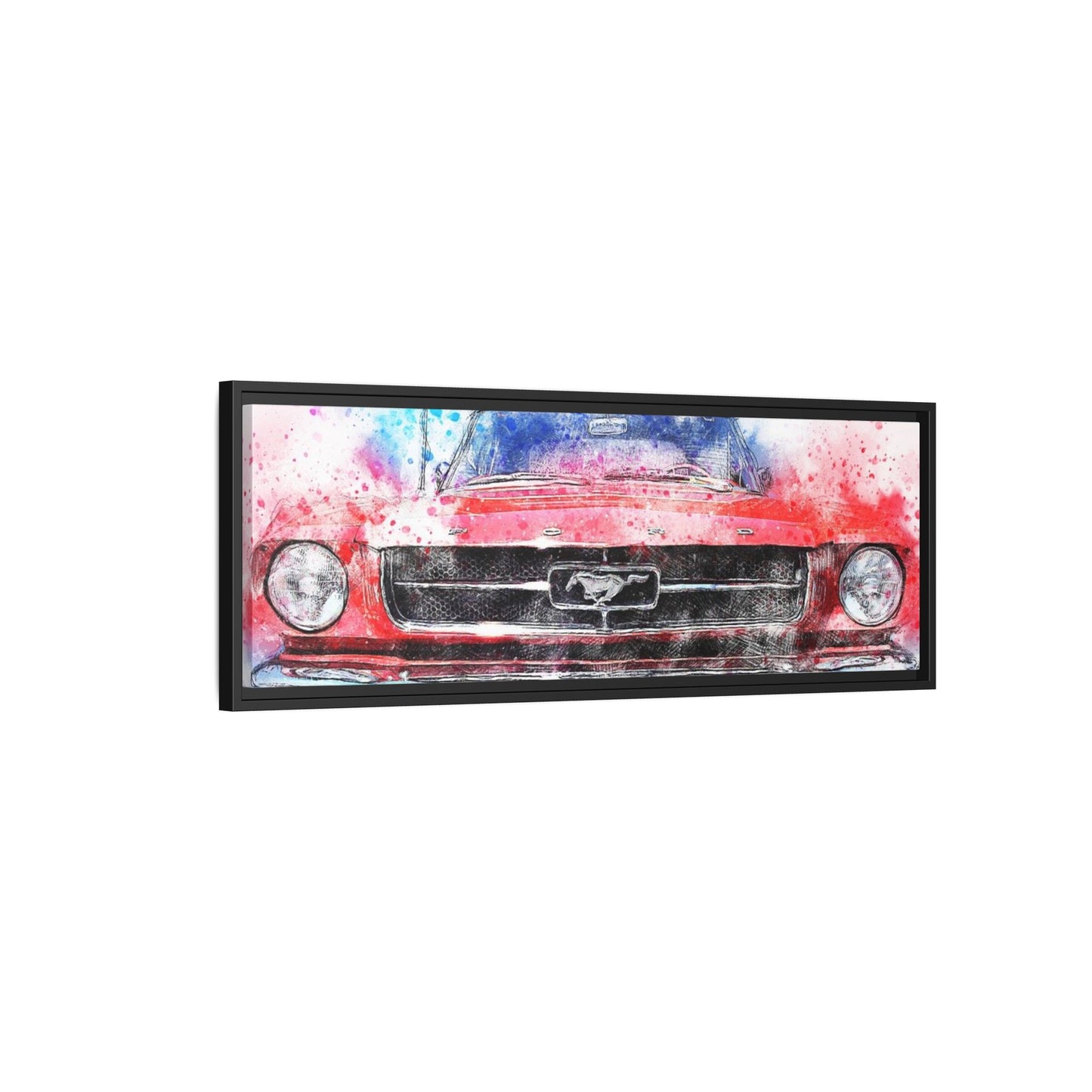 Matte Canvas, Framed Mustang Car