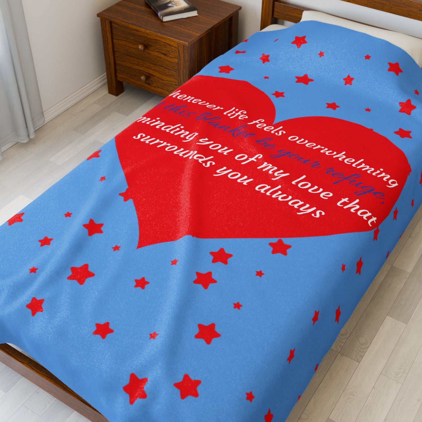 Heart Message Plush Blanket — 'Whenever life feels overwhelming…' Comfort Throw for Loved Ones