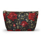 Elegant Floral Accessory Pouch | Makeup Bag, Travel Organizer, Gift for Her, Rose Design, Toiletry Case, Cosmetic Pouch