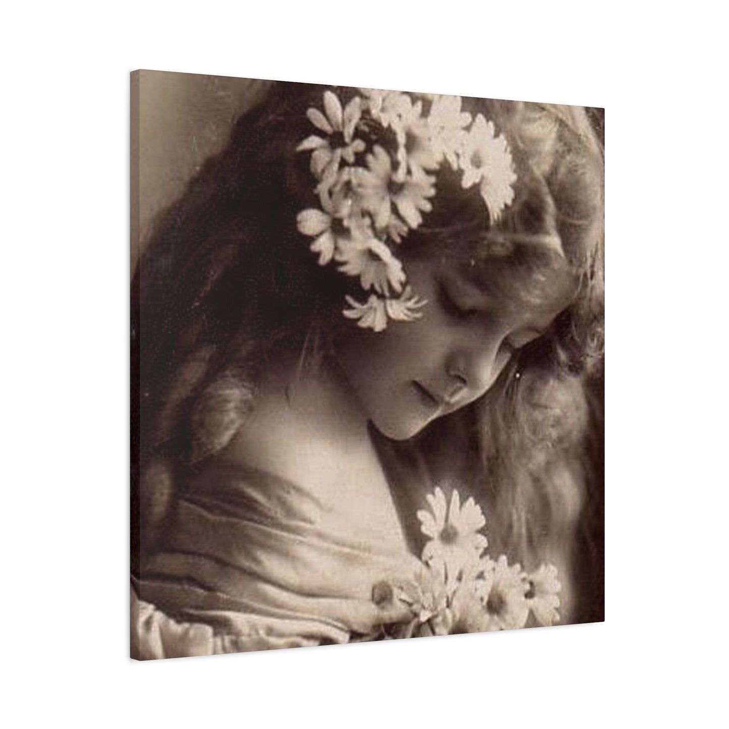 Vintage Floral Portrait Canvas