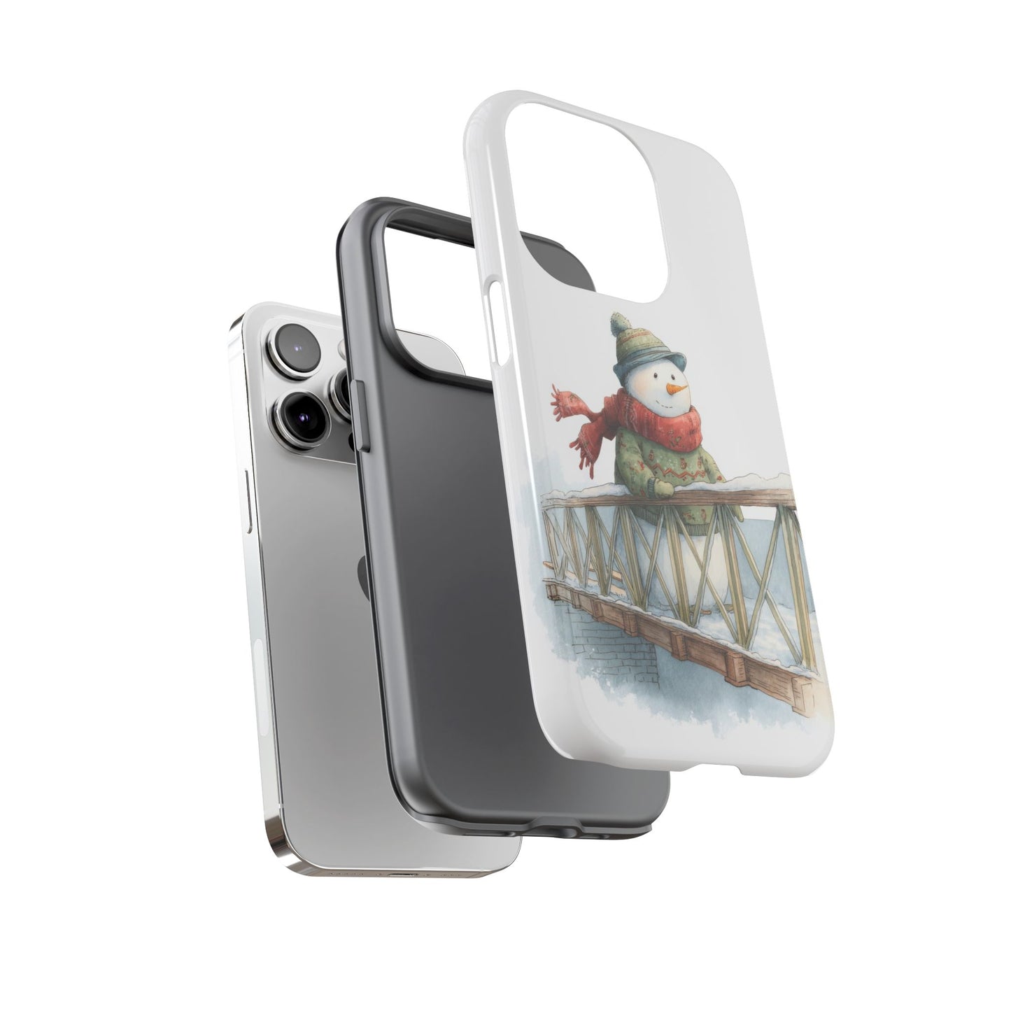 Snowman Phone Case – Winter Holiday Gift, Cute Snowman Design, Winter Accessories, Protective Phone Case, Unique Christmas Present