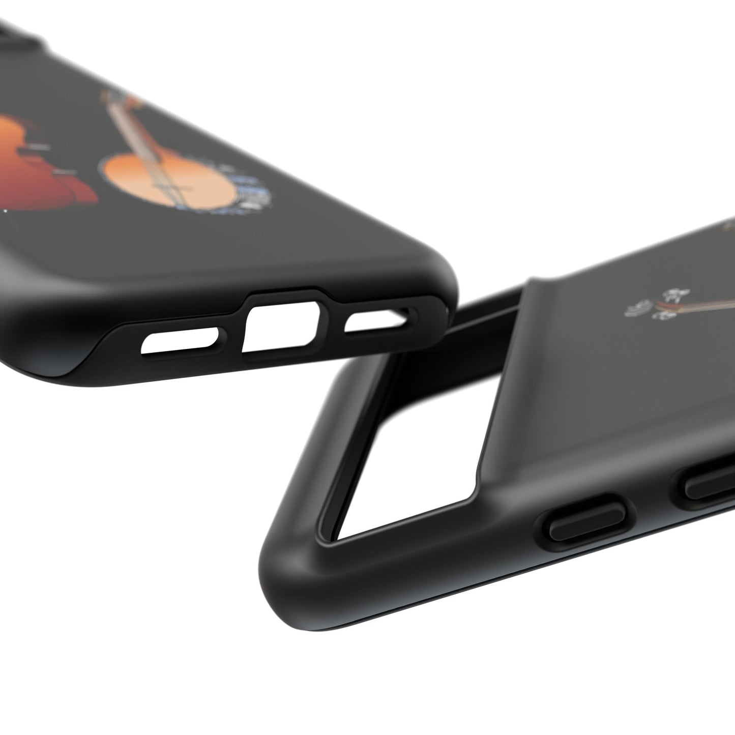 Musical Instrument Phone Case - Violin & Banjo Design, Music Lover Gift, Unique Phone Cover, Holiday Gift, Durable Tough Cases
