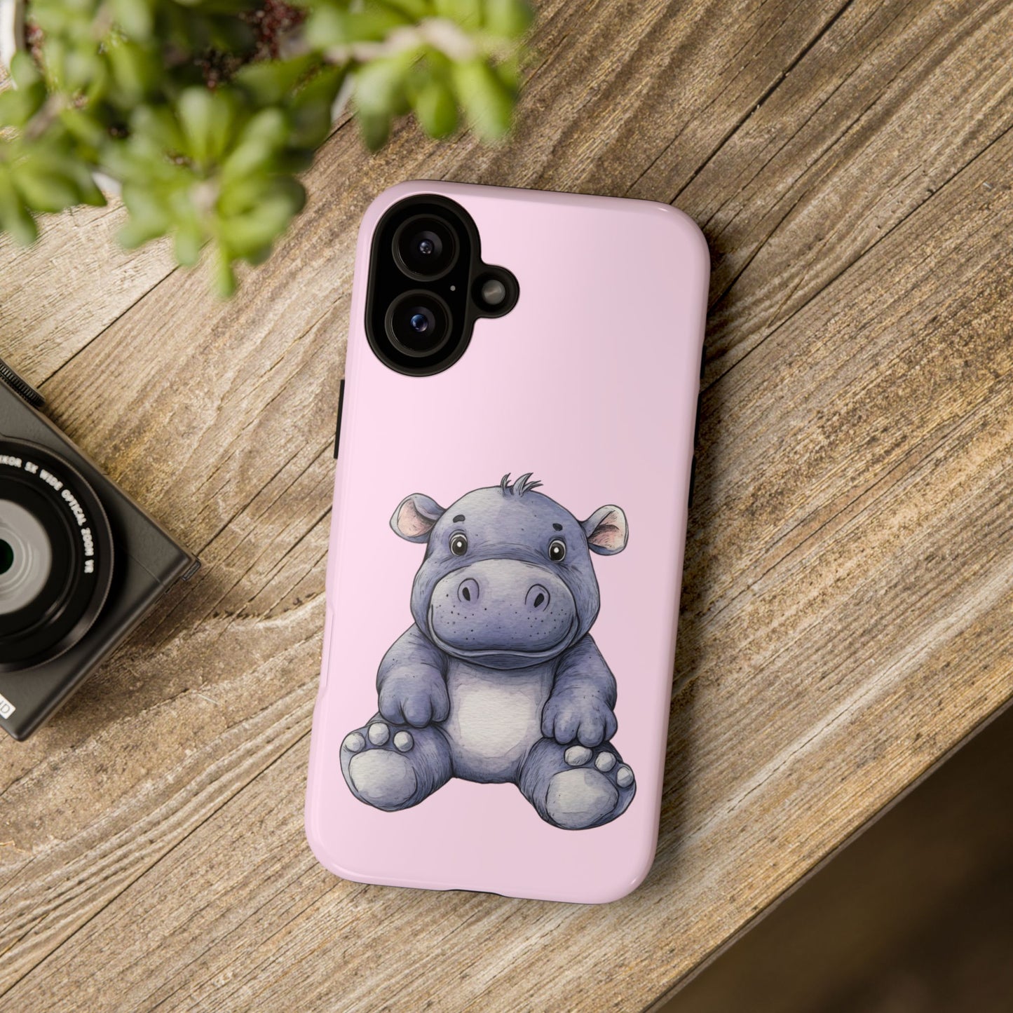Cute Hippo Phone Case - Tough Cases, Animal Phone Cover, Kawaii Accessories, Gifts for Kids, Unique Tech Gear