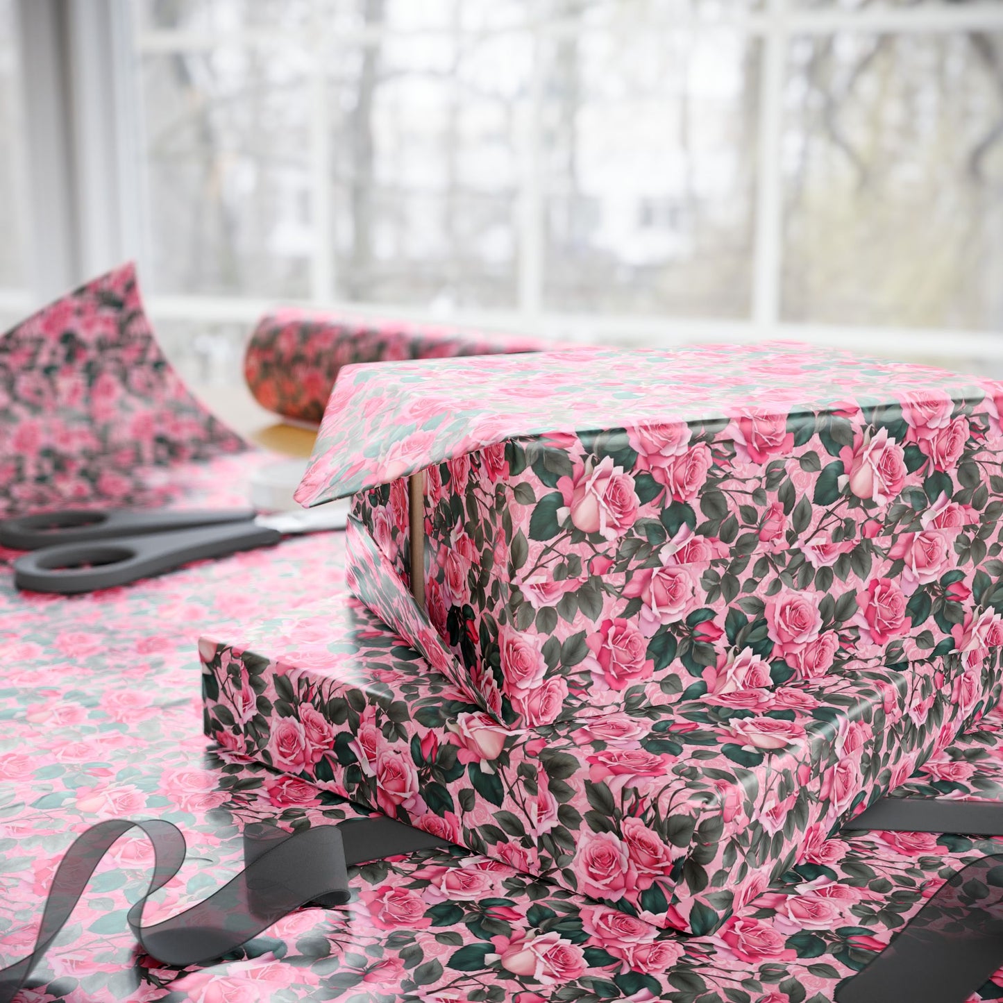 Floral Gift Wrap Sheets, Elegant Wrapping Paper for Birthdays, Holidays, Showers, Weddings, Eco-Friendly Gift Packaging