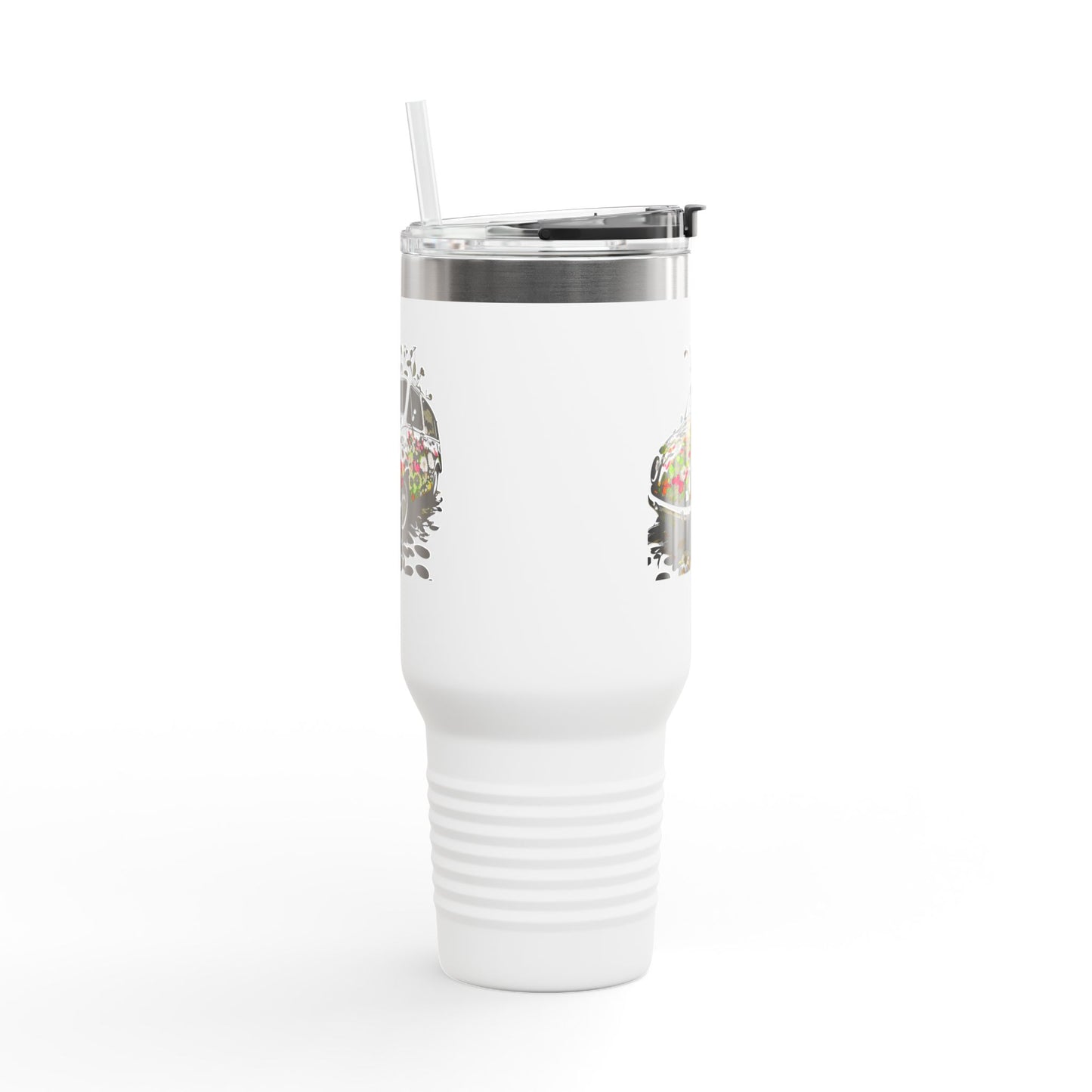 Floral Insulated Travel Mug for Hot & Cold Beverages, 40oz Drink Tumbler for Road Trips, Camping, Picnics, Gifts, Eco-Friendly