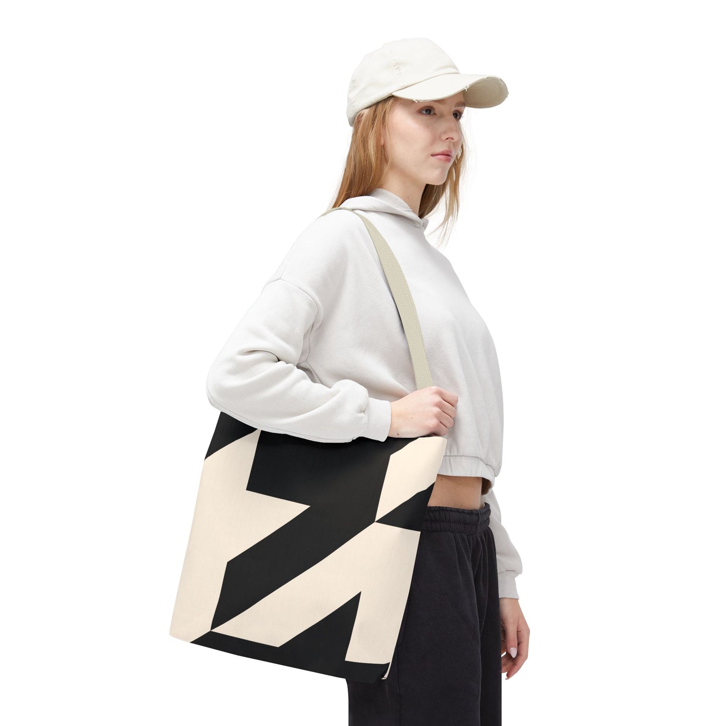 Chic Abstract Tote Bag, Stylish Travel Bag, Reusable Shopping Bag, Modern Design Bag, Fashionable Canvas Tote