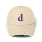 Distressed Cap with Purple Letter 'd' - Casual Street Style Hat for Everyday Wear, Gift for Dad, Unisex Fashion Accessory, Trendy [...]