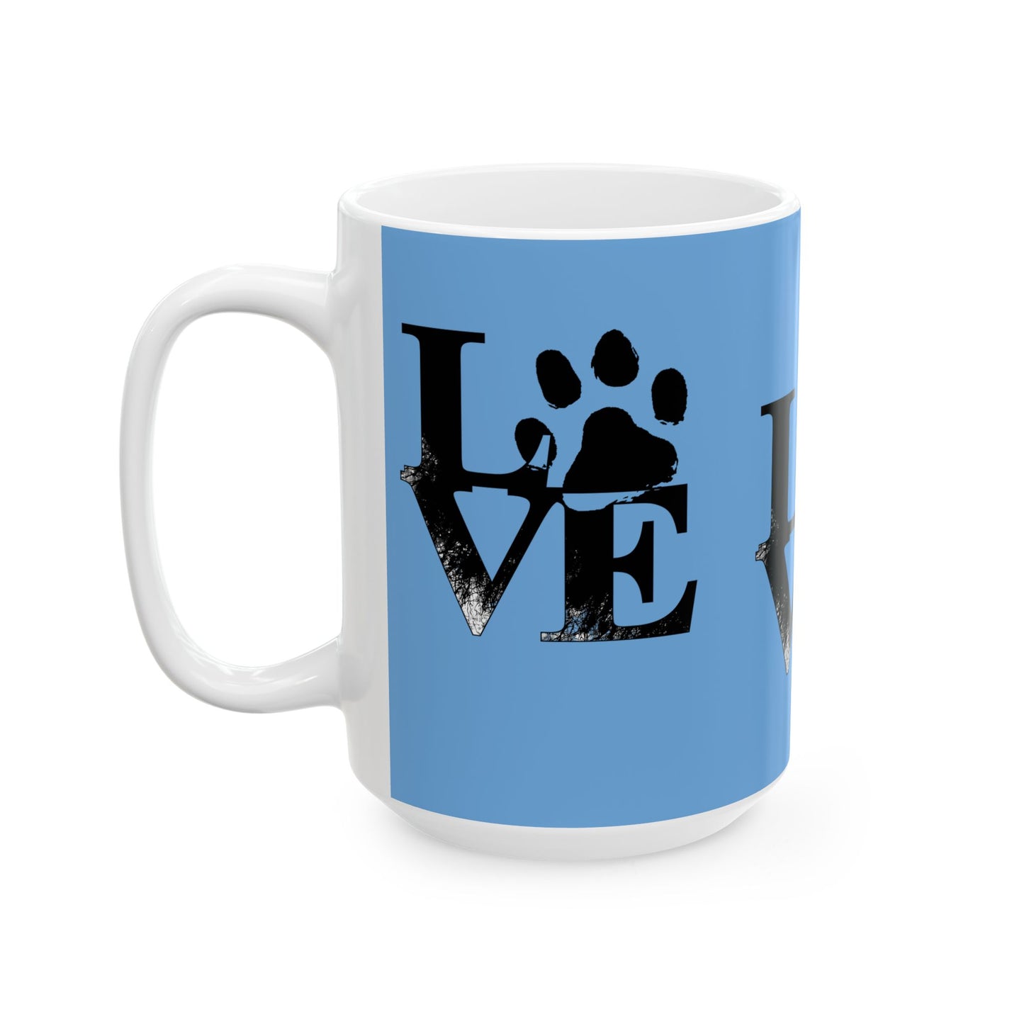 Paw Print Love Mug, Dog Lover Gift, Pet Owner Coffee Cup, Animal Rescue Mug, Cute Pet-Themed Drinkware