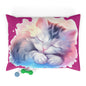 Cute Sleeping Kitten Pet Bed – Plush Pink Cat Cushion for Small Dogs & Cats