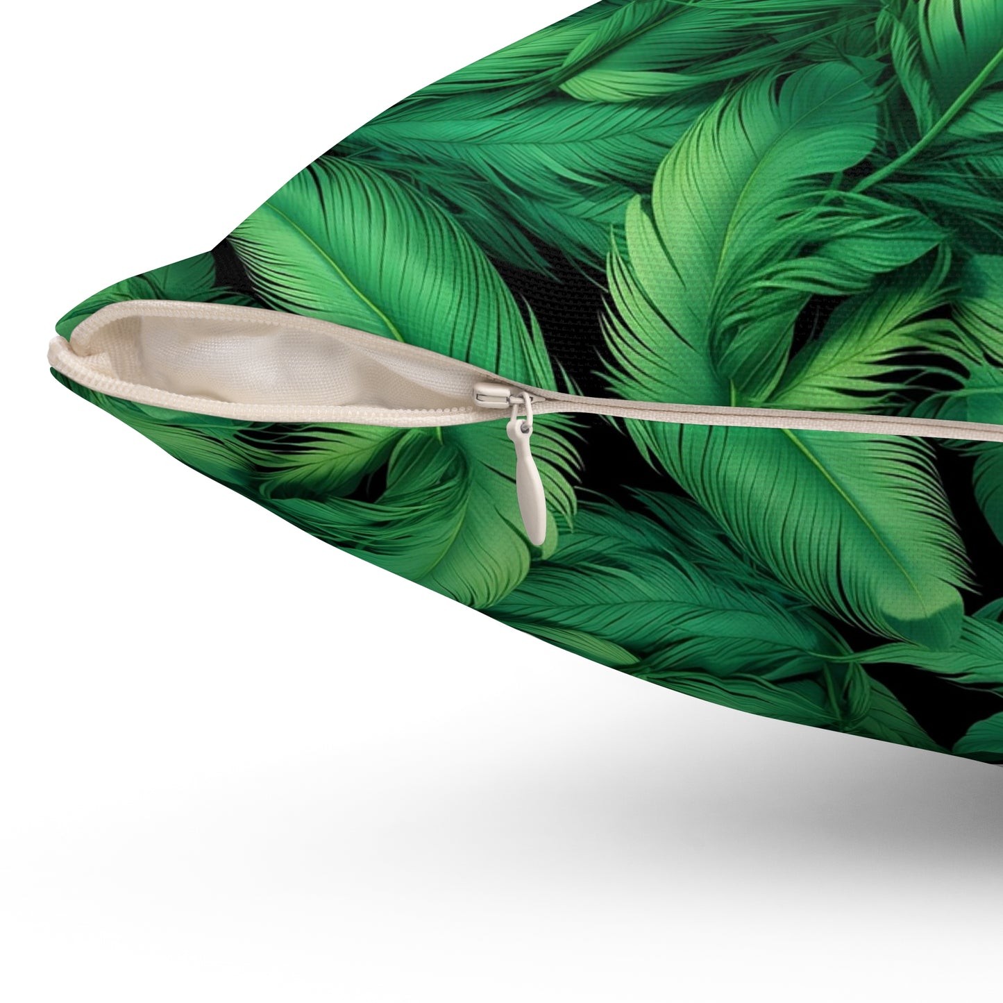 Tropical Leaf Pillow, Green Botanical Cushion, Home Decor, Boho Accent, Gift for Nature Lovers, Living Room Soft Furnishings
