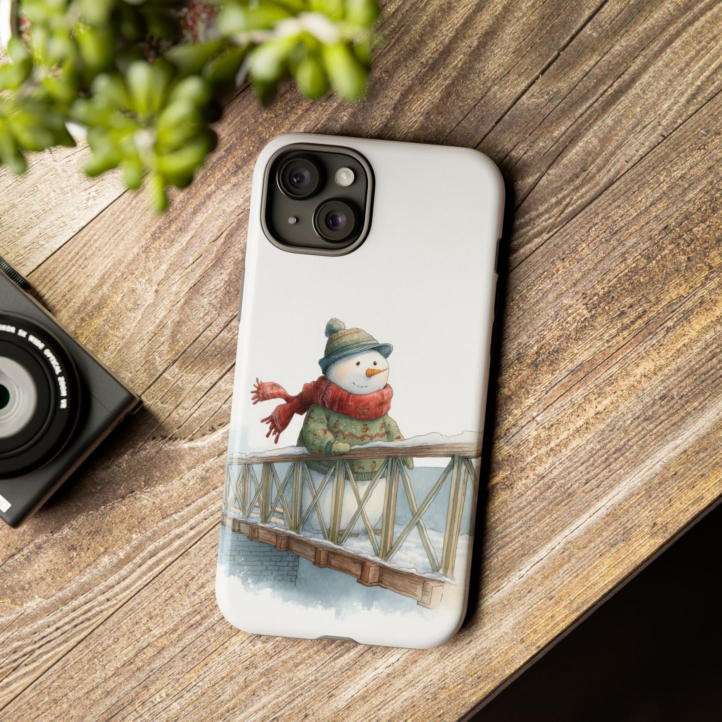 Snowman Phone Case – Winter Holiday Gift, Cute Snowman Design, Winter Accessories, Protective Phone Case, Unique Christmas Present