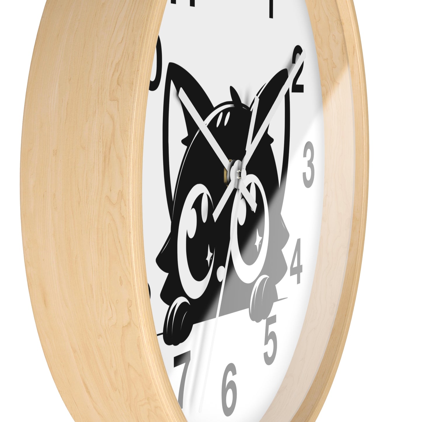 Cute Cat Wall Clock, Adorable Timepiece for Cat Lovers, Black Cat Decor for Home, Kawaii Wall Art, Gift for Cat Enthusiasts
