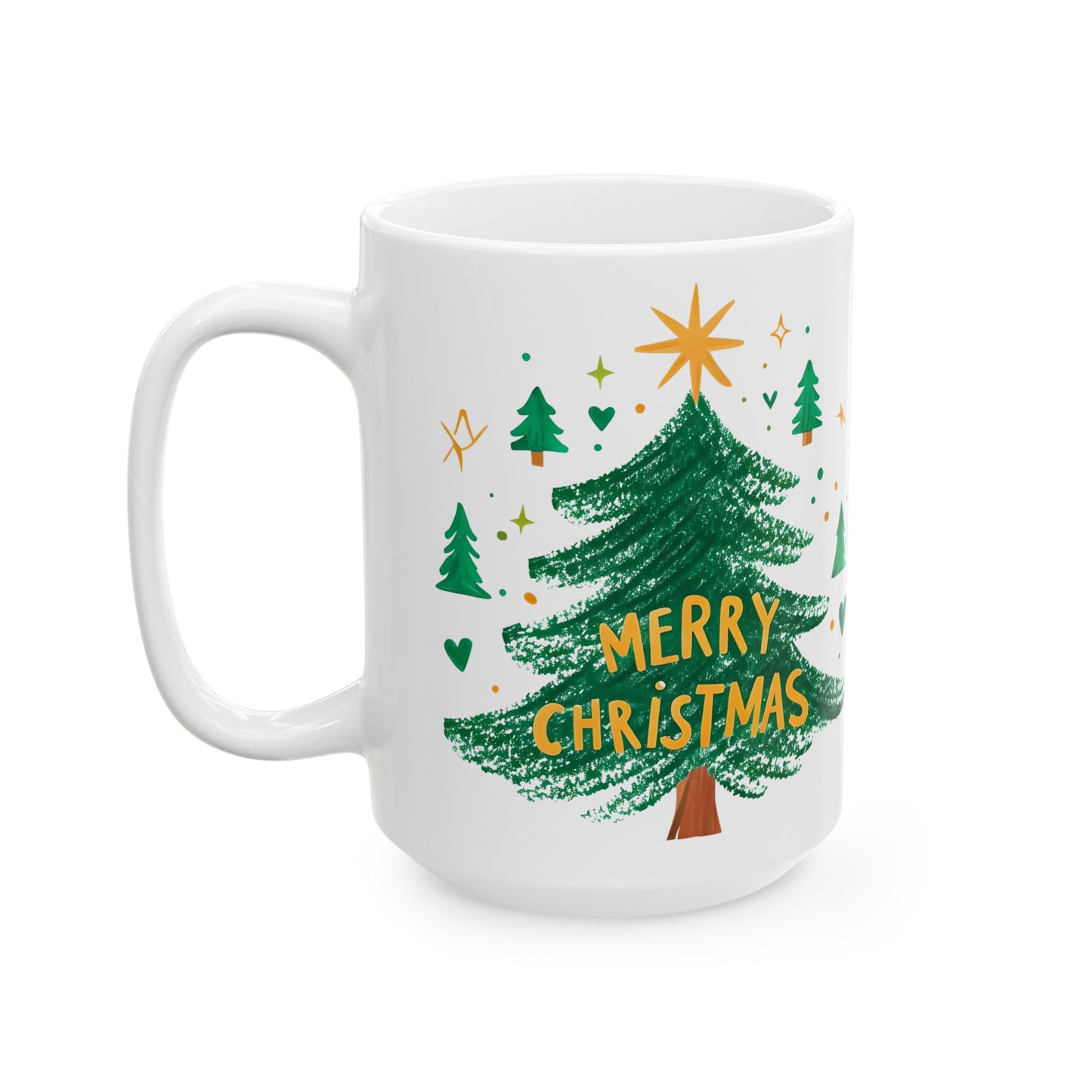 Festive Christmas Ceramic Mug | Holiday Coffee Cup, Hand-painted Design, Gift for Him, Her, Family, Friends, Winter Wonderland