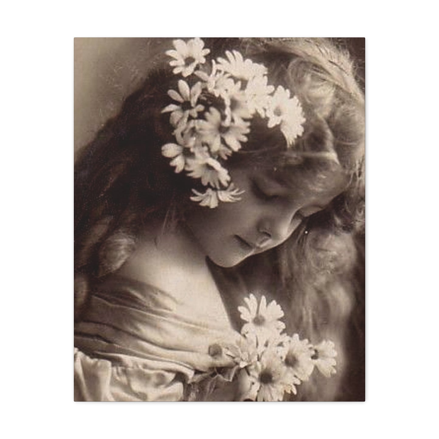 Vintage Floral Portrait Canvas
