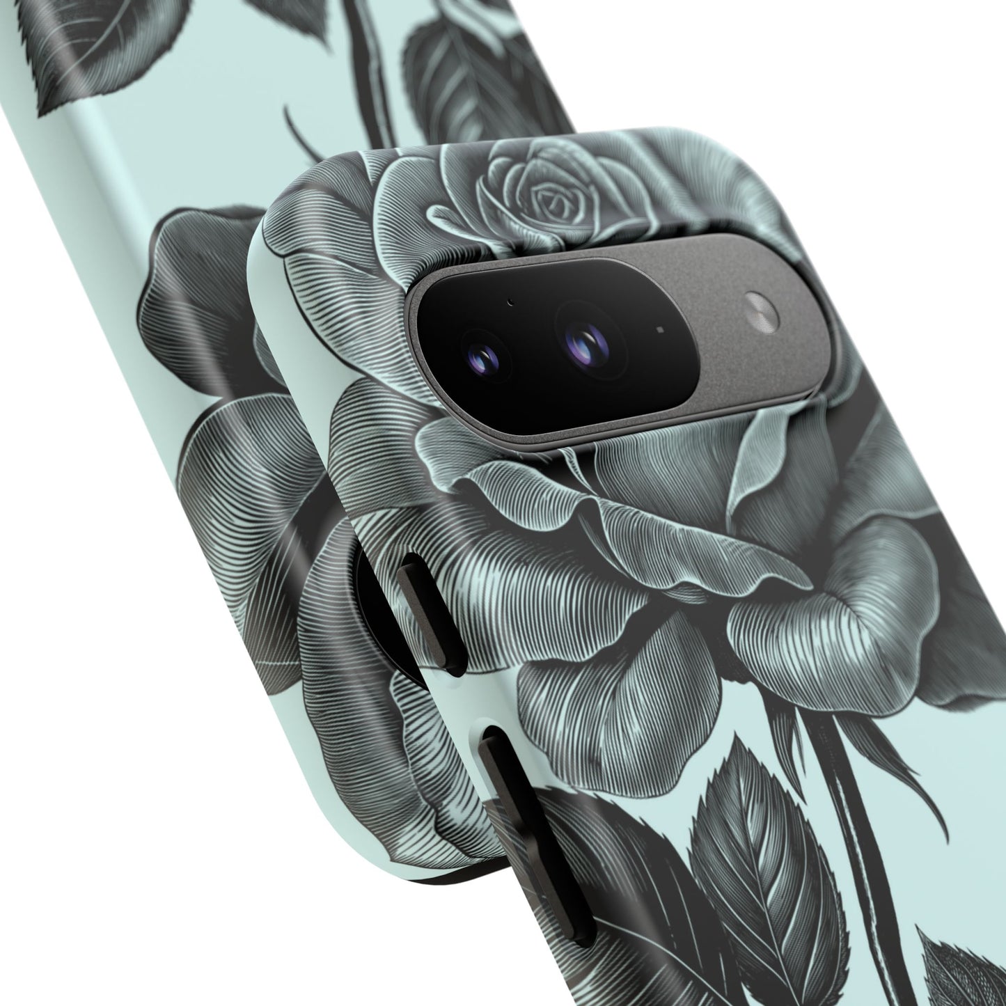 Elegant Floral Phone Case, Tough Cases for iPhones, Black Rose Design, Gift for Her, Stylish Phone Cover, Birthday Gifts