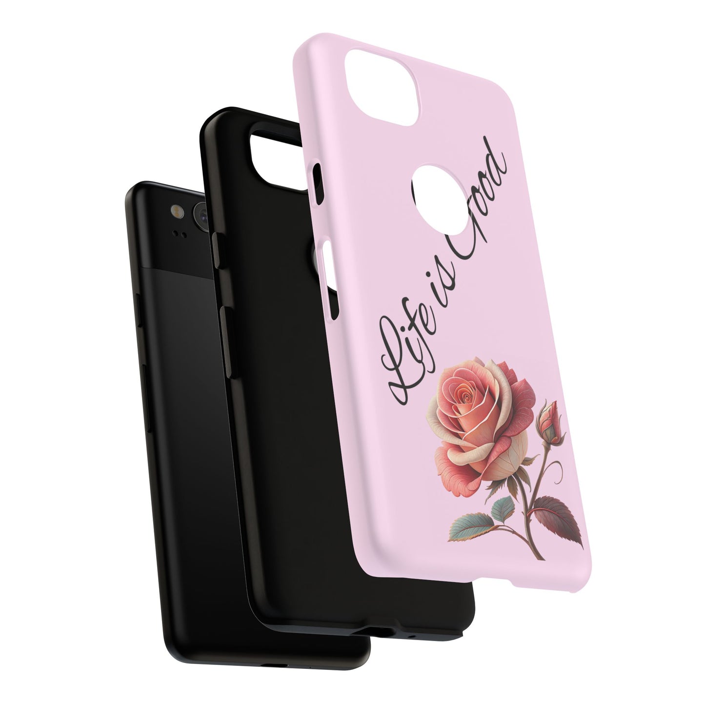 Roses & Positivity Phone Case - Floral Design, Life is Good, Tough Cases for Everyday Wear, Gift for Friends, Mother's Day, Spring [...]