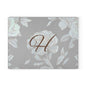 Personalized Floral Glass Cutting Board with Initials, Modern Kitchen Decor, Wedding Gift, Home Chef Gift, Elegant Kitchenware