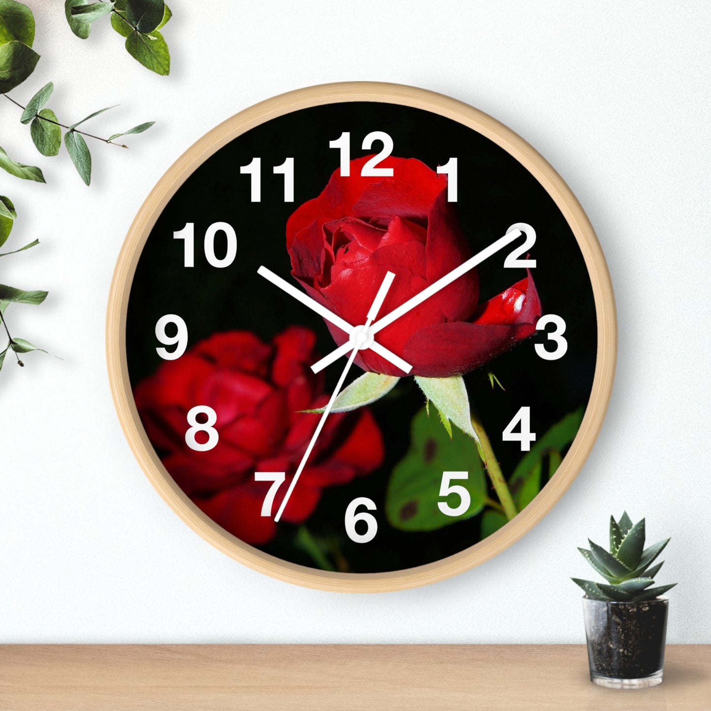 Elegant Floral Wall Clock - Romantic Home Decor, Gift for Her, Bedroom Accent, Anniversary Decoration, Nature Lover's Gift
