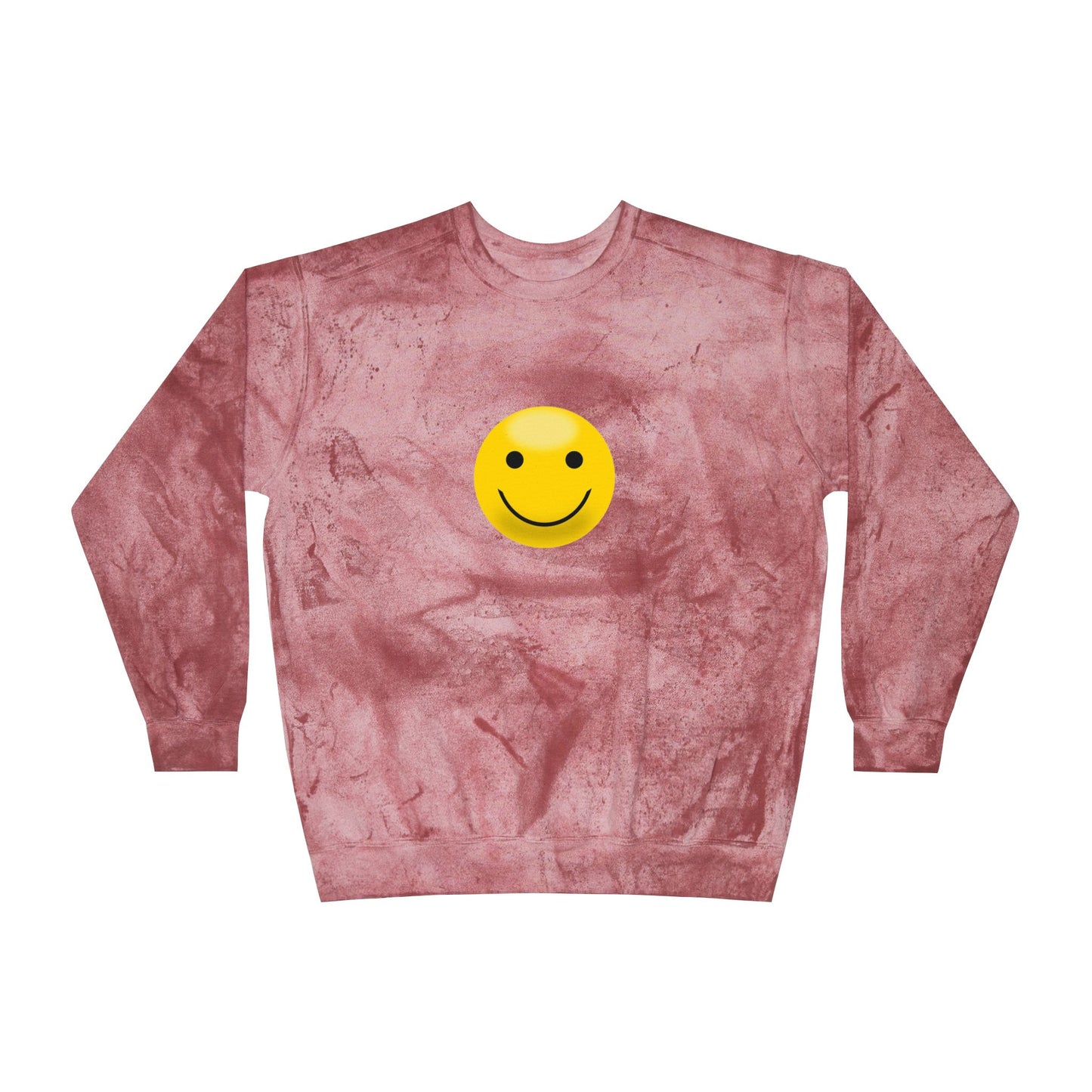 Cheerful Tie-Dye Crewneck Sweatshirt | Smiley Face Unisex Sweatshirt for Casual Style, Gift for Friends, Fall Fashion, Smile Gear