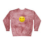 Cheerful Tie-Dye Crewneck Sweatshirt | Smiley Face Unisex Sweatshirt for Casual Style, Gift for Friends, Fall Fashion, Smile Gear