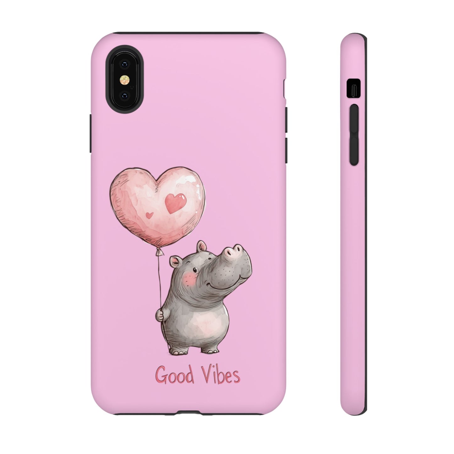 Cute Hippo Phone Case | Good Vibes, Gift for Friends, Cute Phone Accessories, Animal Lover Gift, Happy Phone Cover
