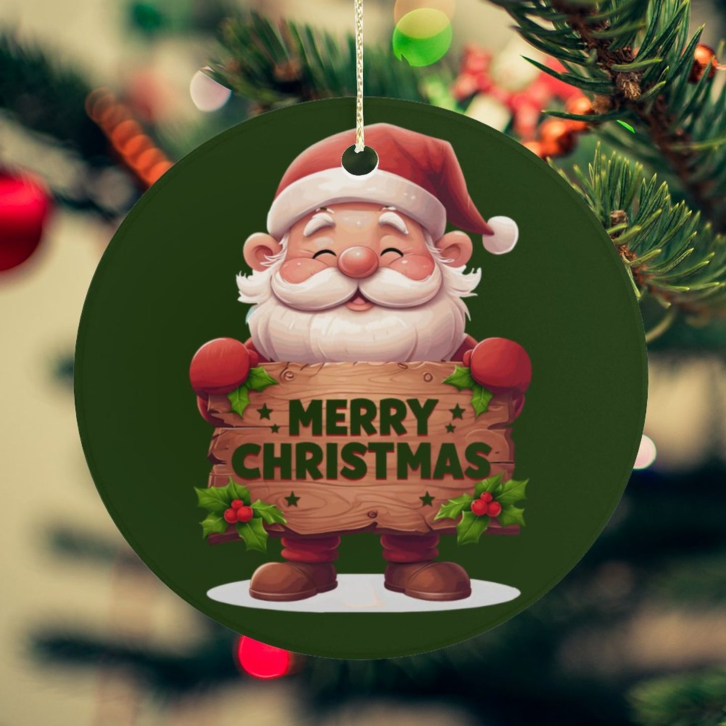 Round Ceramic Christmas Decorations (Matte Surface)