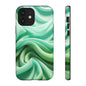 Stylish Phone Case, Tough Case, Green Abstract Design, Cell Phone Cover, Unique Gift, Trendy Accessory